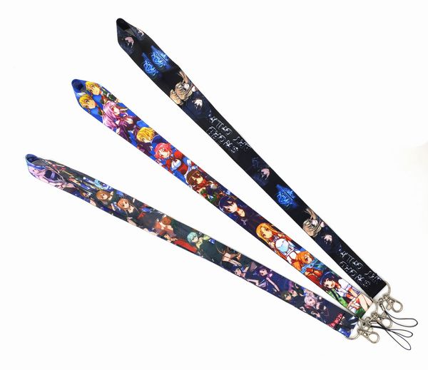 Gros téléphone portable sangles charmes 20pcs anime japon fée queue bande dessinée longe mobile porte-clés carte d'identité accrocher corde fronde cou badge pendentif cadeaux