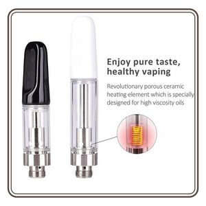 Groothandel keramische 0,5 ml 1 ml glazen vape-verpakking wegwerp lege vaporizer-pencartridge