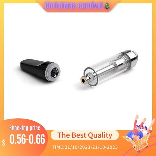 Vente en gros en céramique 0,5 ml 1 ml d'emballage en verre Vape en laiton Knuckle jetable cartouche de stylo vaporisateur vide en gros populaire aux États-Unis Réservoir de cartouche de vape en verre Pyrex