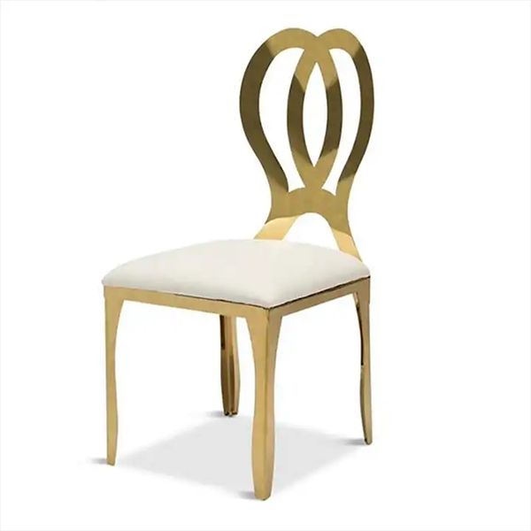 Chaises en gros pour réception de mariage, meubles en acier inoxydable doré, décoration de fête, événement, 83