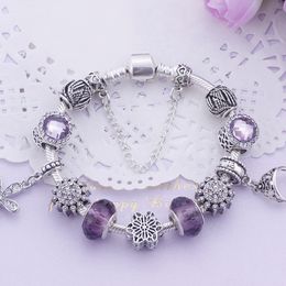 Groothandel-bedelarmband 925 zilveren Pandora armbanden voor vrouwen Royal Crown Armband Groene Crystal Kralen DIY Sieraden met aangepast logo