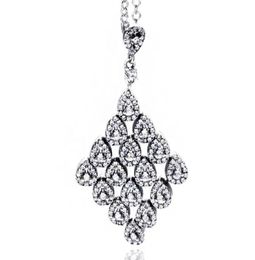 Collier pendentif stratifié en gros pour le charme plastidal pour bijoux avec boîte d'origine 925 Collier de pendentif pour dames diamants de diamant sterling CZ5449003
