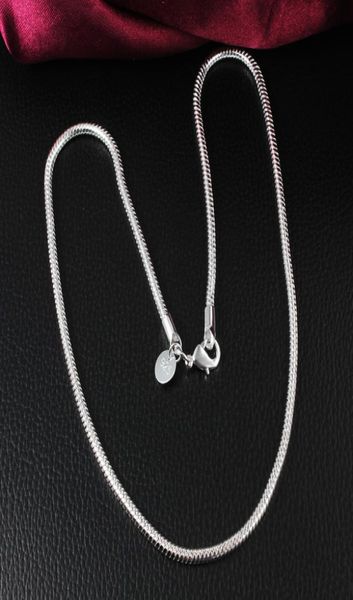 En gros pas cher 925 Silver plaqué 3 mm 4 mm Longueur de collier de chaîne 16-24 pouces de la mode