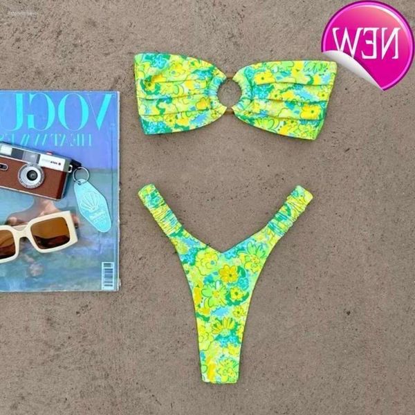 Diseñador barato al por mayor Sets de bikini sexy 2024 NUEVA MODIA Micro Micro Push Up Mujeres Swimsuits sexy femenino brasileño tang bíqui trajes de natación playa estampada