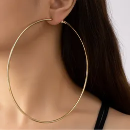 En gros pas cher couleur or grand 10 cm grand cercle boucles d'oreilles pour femmes filles simple mode géométrique goutte boucle d'oreille bijoux