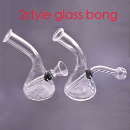 Gros pas cher Mini verre brûleur à mazout Bong narguilés Beaker épais droit receveur classique fumer eau dab rig tabac bongs tuyaux