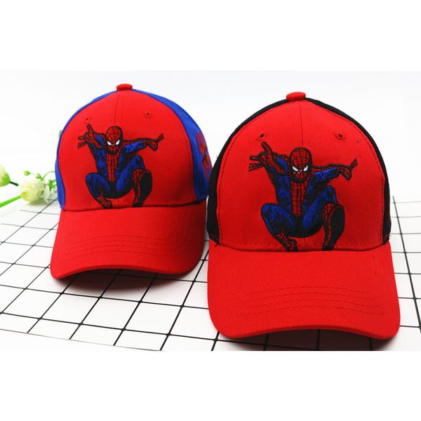 wholesale Gorra de béisbol para niños Diseño de araña de dibujos animados Sombrero al aire libre Gorra niño Hip Hop Gorra ajustada Sombreros para niño niño zx2302