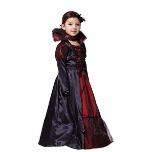 Groothandel-kinderen meisjes gotische vampier Halloween kostuums voor kinderen prinses cosplay kostuum lange carnaval feestjurk