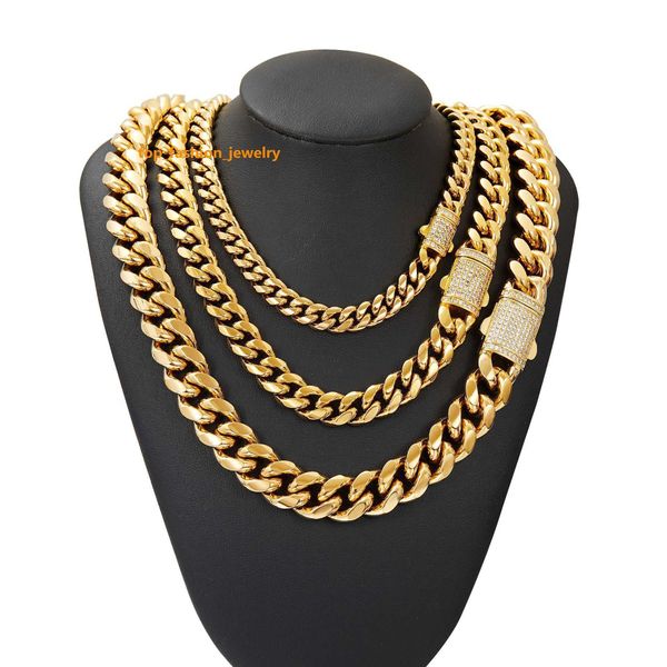 Collier ras du cou en or 18 carats personnalisé, chaîne à maillons cubains en or 24 carats, chaîne Miami cubaine de 20 mm, collier de chaîne cubaine Miami, bijoux hip hop