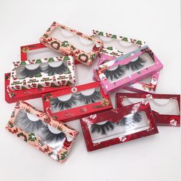 Groothandel Christmas Lash Box Nieuwe Design 3D Mink Washes Packaging Boxes Custom Private Logo Lege wimper geval