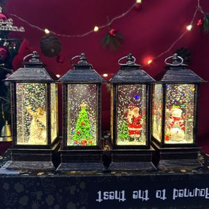 Vente en gros Lanterne flash carrée de Noël, lampe à eau, décoration intérieure, lampe de table, décoration de Noël 72 par boîte