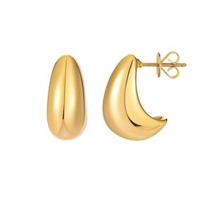 Boucles d'oreilles en gros cerceau plaqué or, boucles d'oreilles S Post pour femmes et filles, vente en gros
