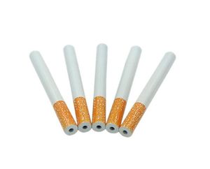 Wholesale Cigarette Shape One Hitter Bat metal Dugout Aluminium Alloy Smoking Pipes 100pcs/Box 78mm 55mm Length Tobacco Pipes Snuff Snorter