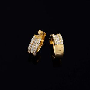 Boucles d'oreilles de cerceau de conception classique en gros de la princesse VVS 1 Carat Diamond 925 Gold Sild Moissanite Stud pour hommes femmes