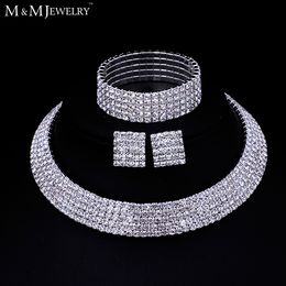 Groothandel-clear Oostenrijkse kristal verzilverd sieraden sets ronde ketting oorbellen armband voor vrouwen bruiloft accessoire TL294 + SL090