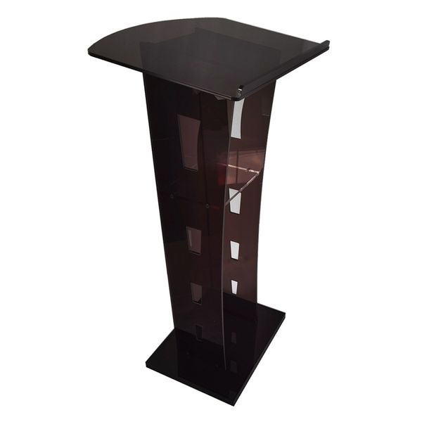 Gros Clair Brun Acrylique Pupitre Podium Plexiglas Chaire Verre Cristal Transparent Toastmasters Fête Hôtel Cérémonie De Mariage Invité Réception Bureau A12