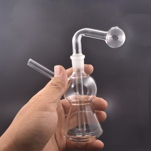 En gros clair mini verre détachable Ash Catcher dab rig bong avec 14mm bol d'huile mâle en bas fumer Inline Perc bongs d'eau narguilé