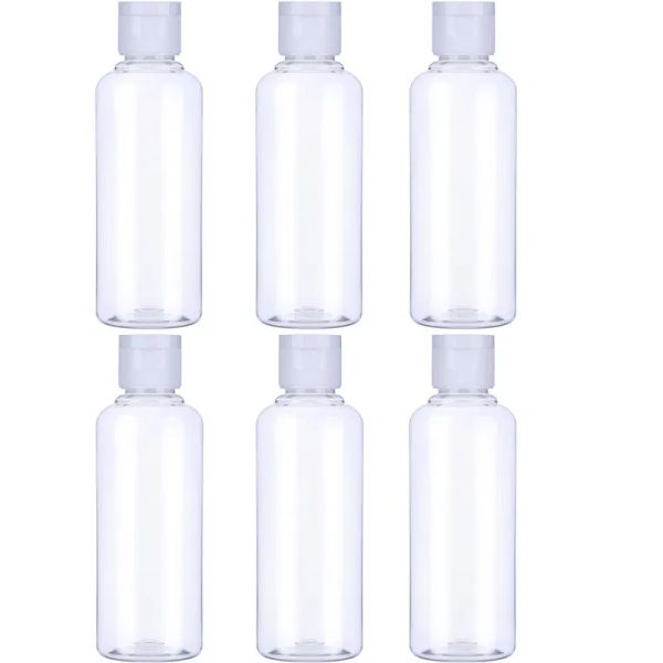 Bouteille vide en plastique transparent en gros avec bougonnettes de bouteilles de bouteille de bouteille de voyage pour contenus de douche de lotion à échantillon cosmétique ZZ