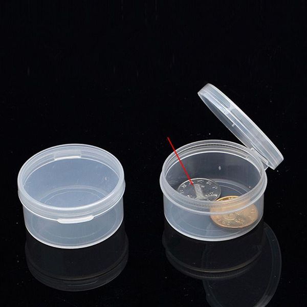 En gros Clear Round Boxed Coin Holder Capsules en plastique Coin Box Vitrines Pill Cases expédition rapide F2017368 Ipgwk