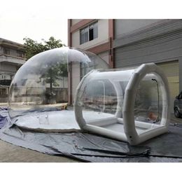 groothandel Clear Top Resort Opblaasbare Bubble Tent Met Enkele Tunnel Event Air Dome Transparant Huis Voor Outdoor Camping 4m dia + 1.5m tunnel