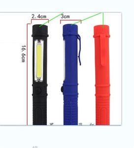 wholesale COB LED Mini Stylo Multifonction led Torche lumière cob Poignée lampe de poche de travail cob Travail Main Torche Lampe de Poche UTILISATION 3 * AAA piles 71 X2