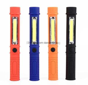 wholesale COB LED Mini Stylo Multifonction led Torche lumière cob Poignée travail lampe de poche cob Travail Main Torche Lampe de Poche USE 3A piles lampe