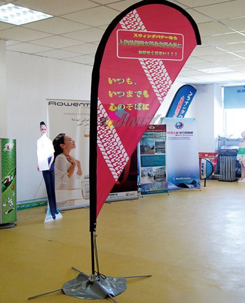 Stand de bannière colorée en gros drapeaux de larme de drapeau de plage bon marché