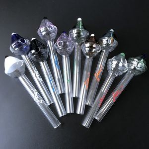 Gros coloré mini pipes à fumer fumée main Pyrex verre brûleur à mazout tuyau 14.5 cm longueur verre tabac cuillère remise tuyaux brûlants SW43