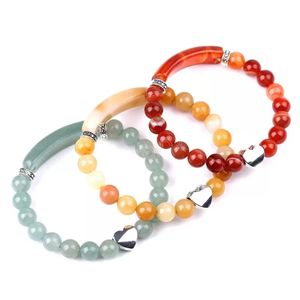 Venta al por mayor de cuentas de piedra de cristal de ágata Natural colorida, pulsera de piedras preciosas, joyería de lujo para mujer