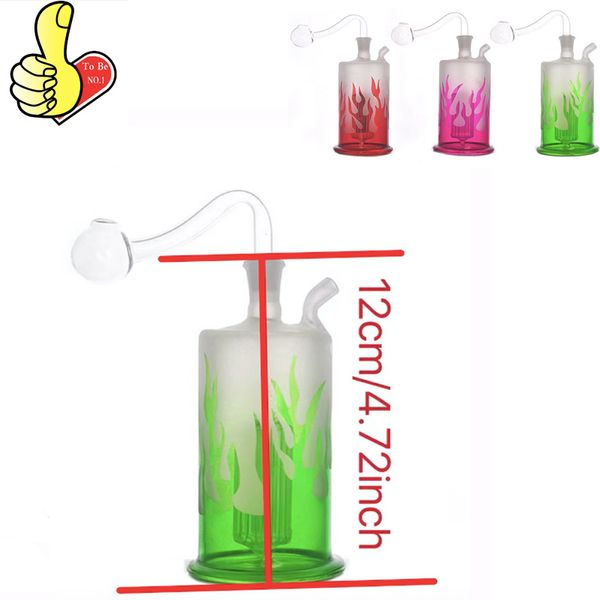 Venta al por mayor Colorido Protable mini HOOKAH 10 mm hembra Estilo llama quemador de aceite de agua pipa bong con recipiente de vidrio para plataforma de dab y manguera de paja de silicona para fumar