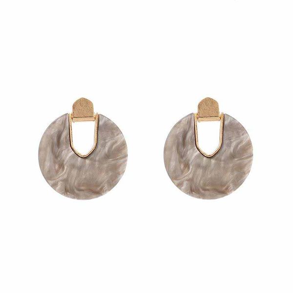 Vente en gros - Boucles d'oreilles pendantes rondes acryliques en résine colorée pour femmes Conception unique U Forme Déclaration coquille d'ormeau Boucles d'oreilles Bijoux de mariage