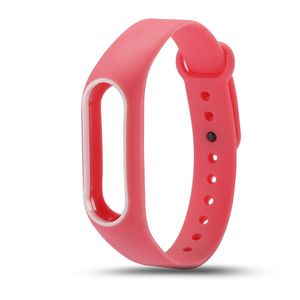 Groothandel kleurrijke siliconen polsriem armband dubbele kleur vervanging horlogeband voor originele Miband 2 xiaomi mi band 2 polsbandjes