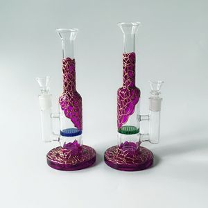 Verre Bangs Heady Verre Dab Rigs Peigne Bong 9 pouces Conduites D'eau 14mm Femelle 3mm Épaisseur Tube Droit Bong Huile Dab Rig Narguilé Bol WP533