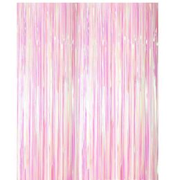 Groothandel kleurrijke transparante regen-zijde gordijn kwasten partij achtergrond bruiloft kamer decoratie folie gordijnen 1m breed en 3 m lang wq63