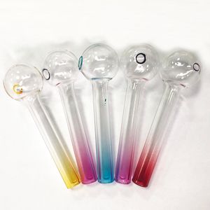 Groothandel Kleurrijke Glazen Oliebrander Pijp Pyrex Roken Buizen 4 inch Grote 30mm Bal Brandende Buis Droge Kruid Tabak Handvat Nagels Dab Rigs Accessoires