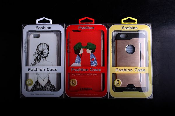 Venta al por mayor de colores, etiqueta de diseño de personalidad, embalaje de PVC, caja de paquete al por menor para iPhone 7 7 plus, caja de regalo para teléfono celular