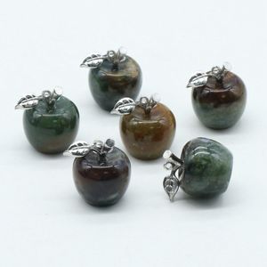Groothandel kleurrijke natuurlijke kristallen snijden appel fancy fasper steen ander materiaal kristal appel voor decoratie