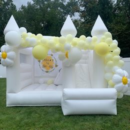 wholesale Commercial Bounce House jumper Mariage Gonflable Blanc Bouncy avec toboggan Bouncy Castle Air Bouncer Combo sautant Pour Enfants Adultes inclus ventilateur