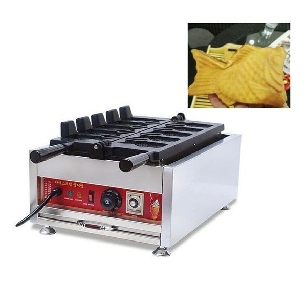 wholesale Máquina eléctrica comercial de taiyaki, máquina para hacer gofres de pescado, helado de Corea, sartén taiyaki, máquina eléctrica para hacer gofres de pescado caliente NP716