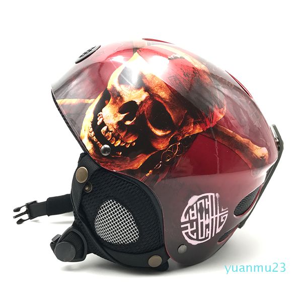 Vente en gros - Cool Skull Design Enfants Ski Snowboard Casque Pour Garçons Filles Haute Qualité Hard Shell Snowboard Casques Vente CE