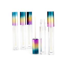 Groothandel Cosmetische lipglossverpakking 3 ml Gradiënt Octagonale vloeistof Clear Lip Gloss Tube Container Navulbare lipglossfles