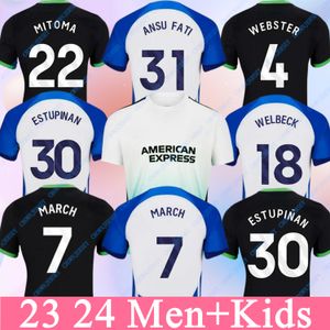 2023 2024 FERGUSON MITOMA Soccer Jerseys MAUPAY ANSU FATI MARCH VELTMAN ALZATE PROPPER UNDAV LAMPTEY WEBSTER LALLANA WELBECK hommes enfants Kits 23 24 maillots de football fans