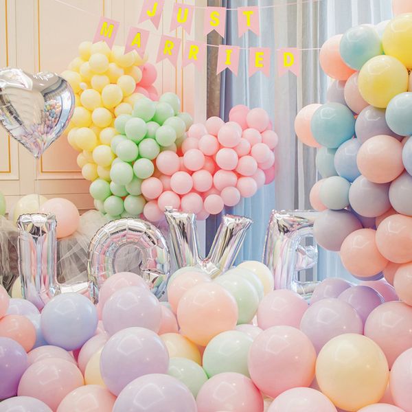 Artigos para festas Balão de macaron engrossado atacado 10 polegadas 2,2 g decoração de aniversário conjunto de decoração de casamento ECE 1