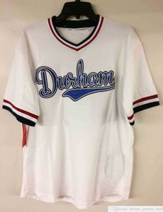 Vente en gros Crash Davis Durham Film Baseball Jersey Minor League Hommes Maillots Cousus Chemises Taille S-XXXL Expédition Rapide