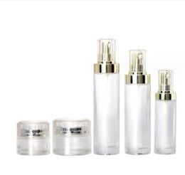 groothandel Zalfpotje Glazen Cosmetische Potten Lotionpompflessen Met Gouden Deksels 30G 50G 40Ml 100Ml 120Ml Drop Delivery Kantoor School Ota31 LL