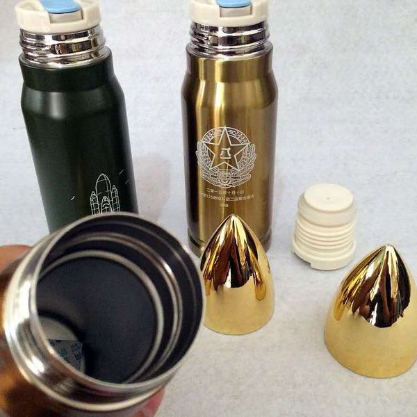 wholesale Creative Bullets 350ML 500ML Taza de aislamiento de acero inoxidable Tazas de vacío Regalos de empresa Botella de bebida de viaje 3 colores