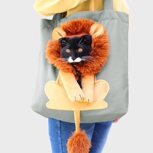 ¡Venta al por mayor! Portadores de gatos de dibujos animados creativos Estilo lindo Práctico bolso de gato para mascotas Mochila inclinada al aire libre Un hombro Cajas de gato Casas de gato para mascotas A0086