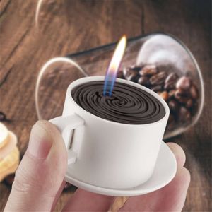 Groothandel Creatieve nieuwe nieuwigheid Mini Coffee Cup -vorm Lichtere cadeau -decoratie zonder gas lichter