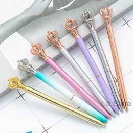 wholesale Stylo à bille couronne de créativité avec diamant métal étudiant écriture stylo à bille fournitures de bureau scolaire cadeau de festival logo personnalisable TH1093