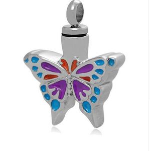 Collier avec pendentif papillon ailé, vente en gros, pour les cendres d'un animal de compagnie familial, mini bijoux funéraires